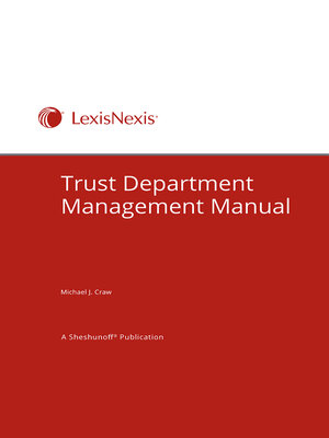 cover image of Trust Department Management Manual